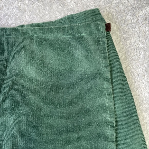 Vintage Made in USA Ivy Collectibles Corduroy Wrap Midi Skirt Green Sz 24x18 - Picture 2 of 9